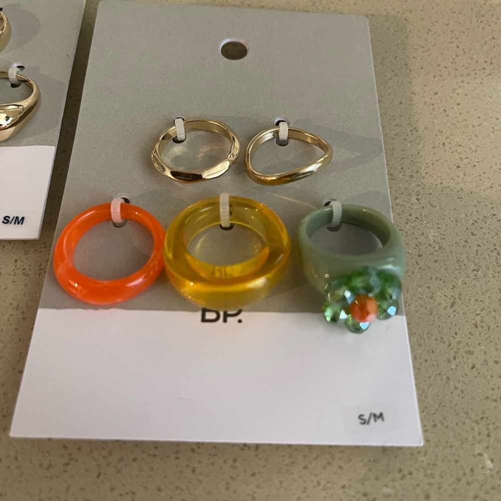 Nordstrom Rack Gold and Colorful Hoop Rings Collection - Picture 3 of 3
